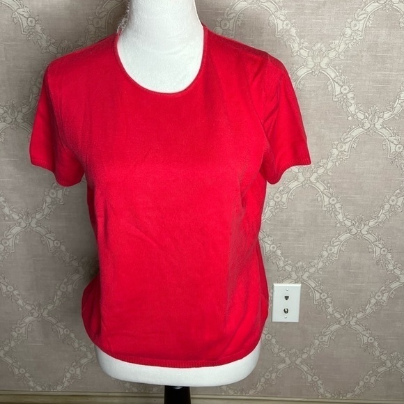 Lands' End Red Sleeve Round Neck Sweater - Picture 4 of 7